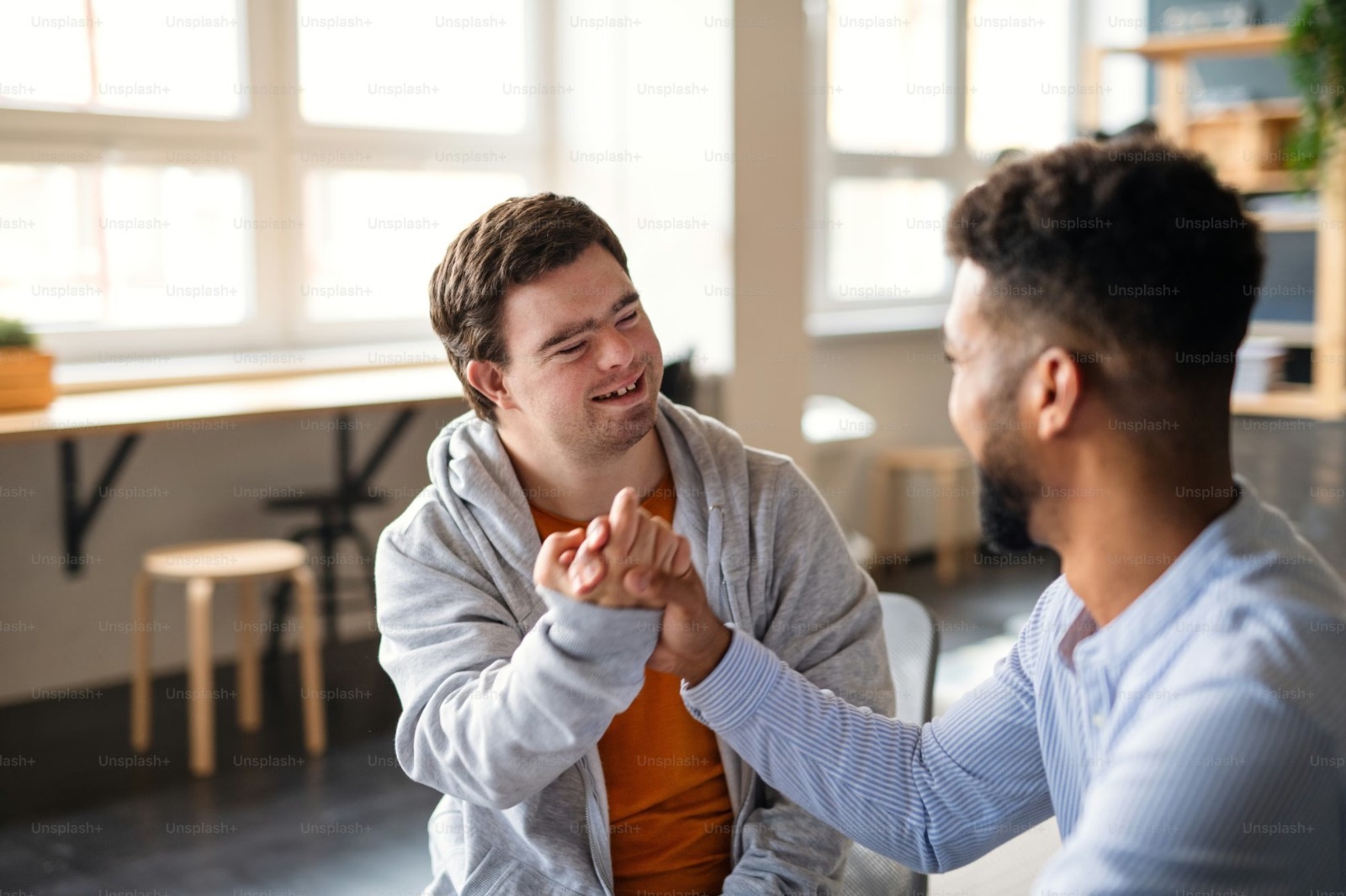 Support worker building a connection with participant